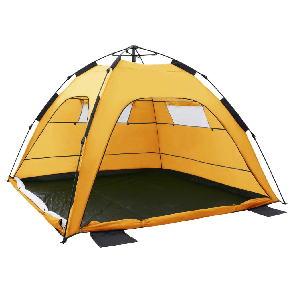 Pop Up Beach Tent 220x220x160 cm Yellow